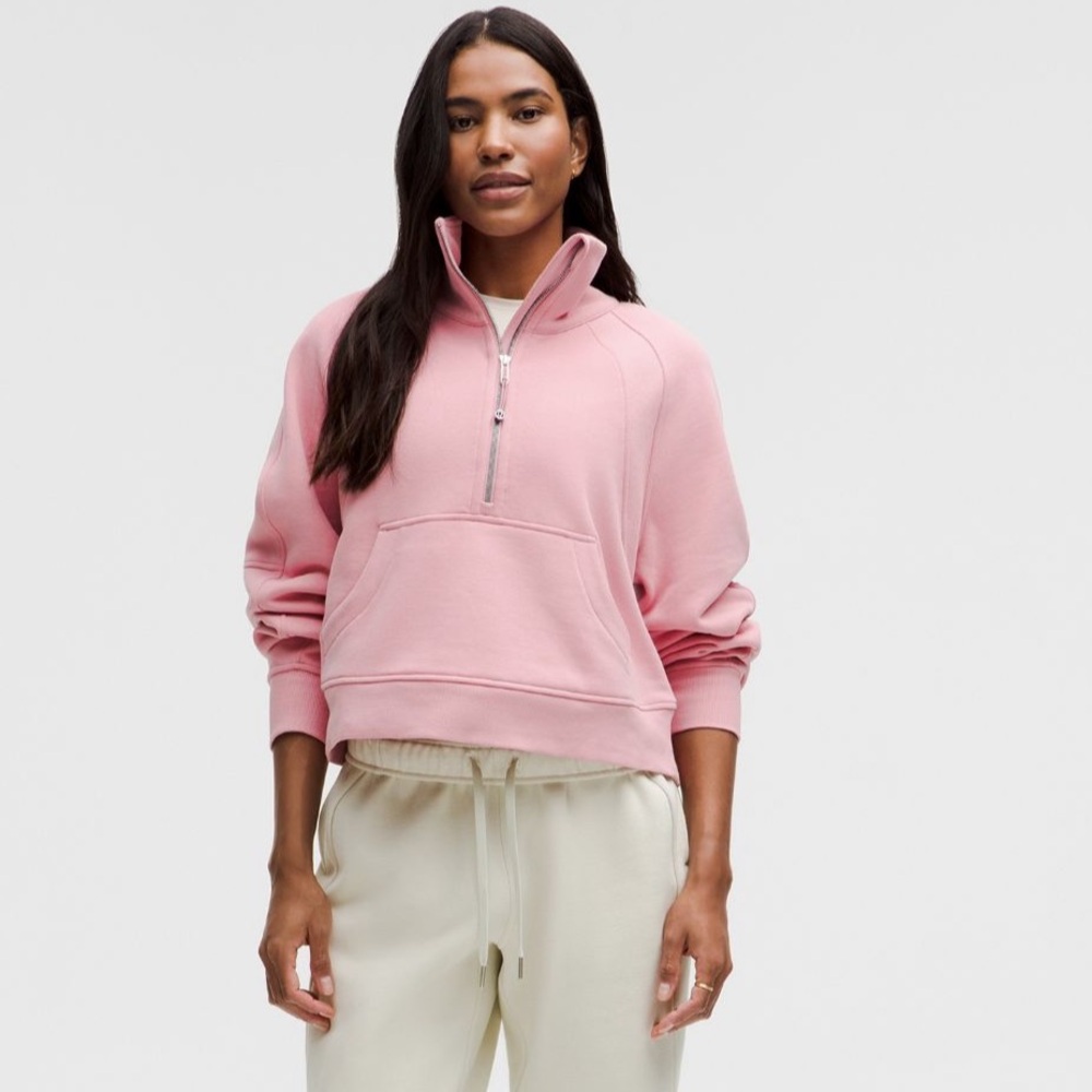 GUC Lululemon scuba oversized half zip funnel neck! Color:Strawberry milkshake